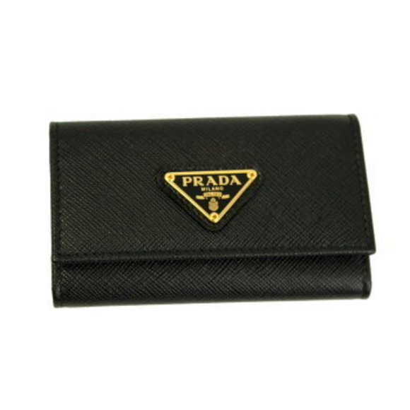 Prada Case Black Leather Saffiano TRIANGLE NERO - Picture 1 of 4